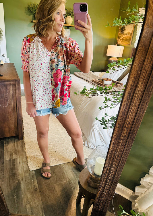 🌸 Wildflower Patchwork Top 🌸