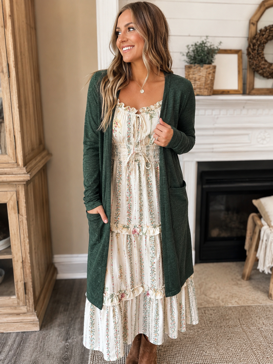 The Everly Cardigan – Forest Green