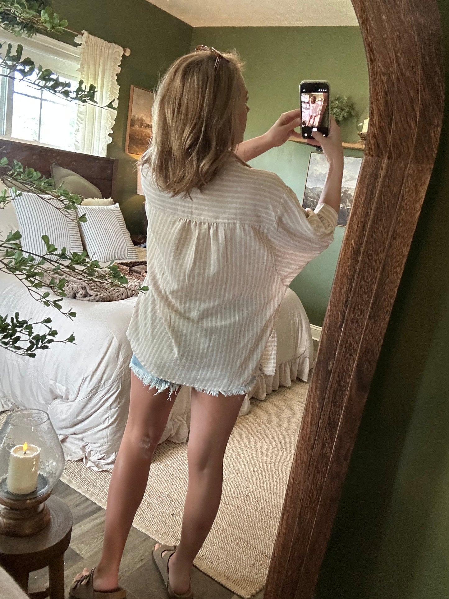 Oatmeal Breeze Button-Up