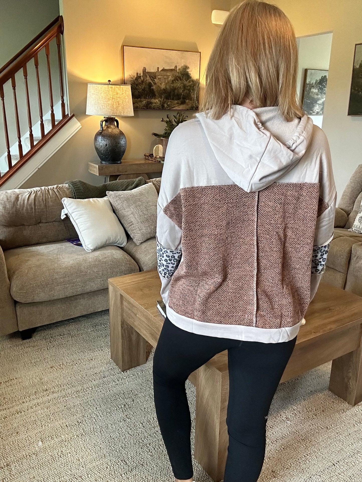 Maren Mixed Print Hooded Cardigan