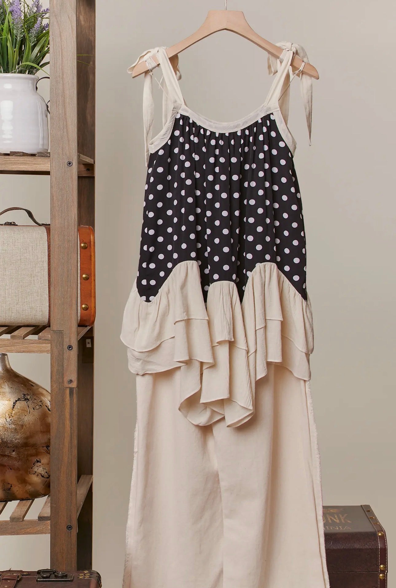Midnight Mocha Ruffle Tank