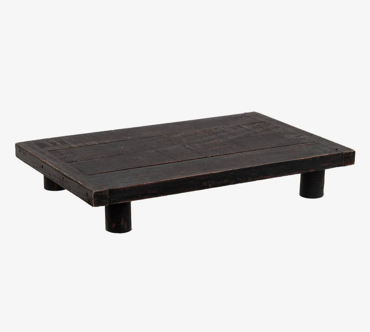 Distressed Black Wooden Rectangle Riser