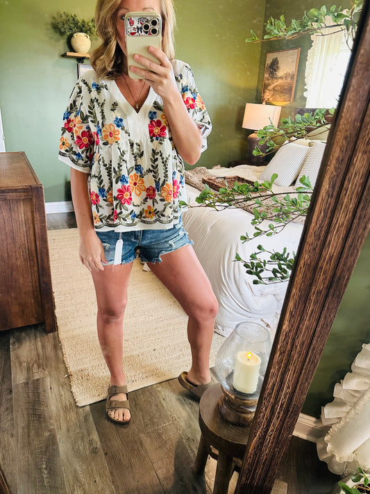 🌸 Floral Daydream Embroidered Top 🌸