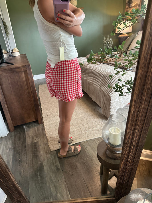 Picnic Perfect Gingham Shorts ❤️🤍