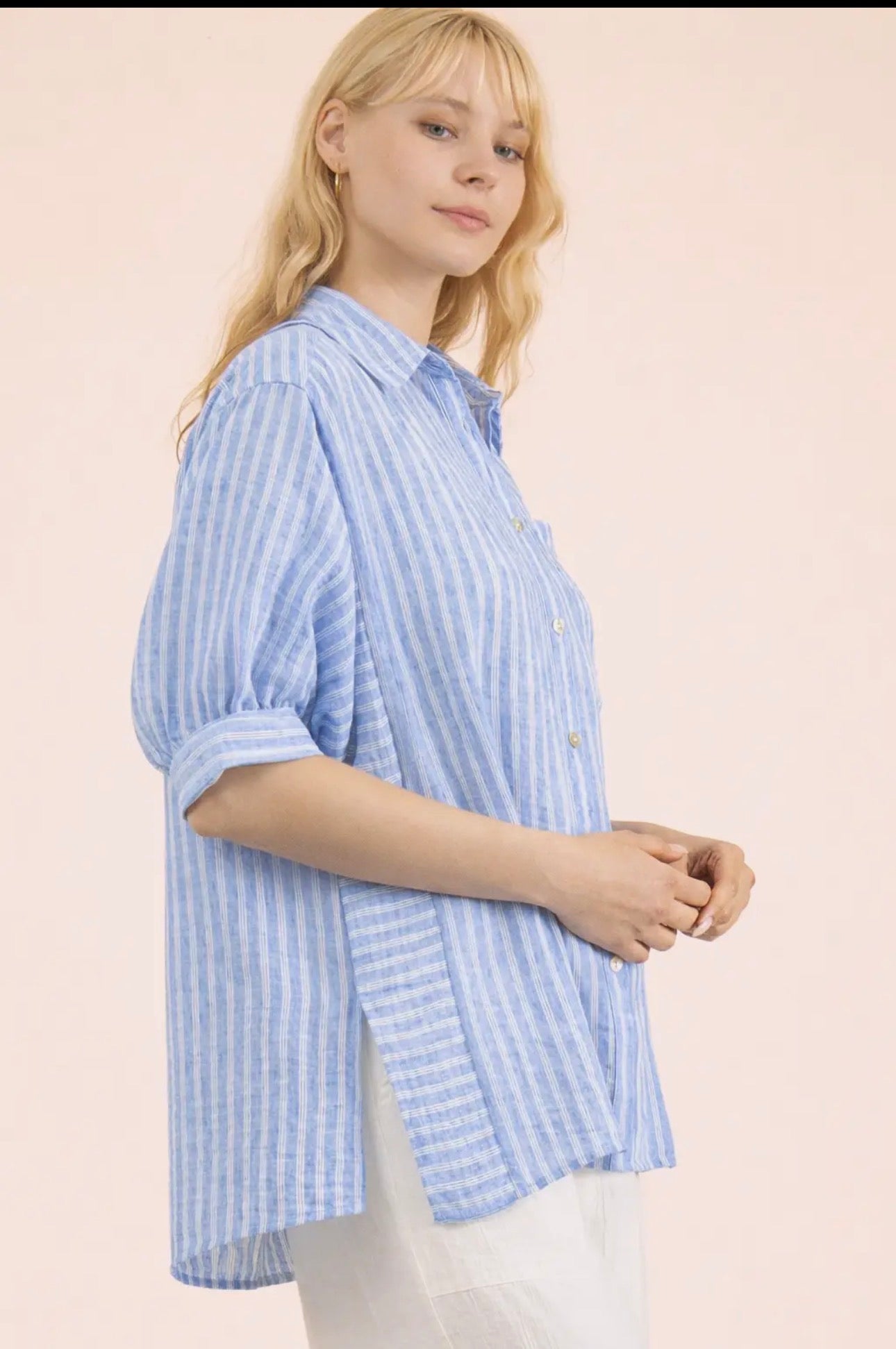 Harbor Stripe Button-Up