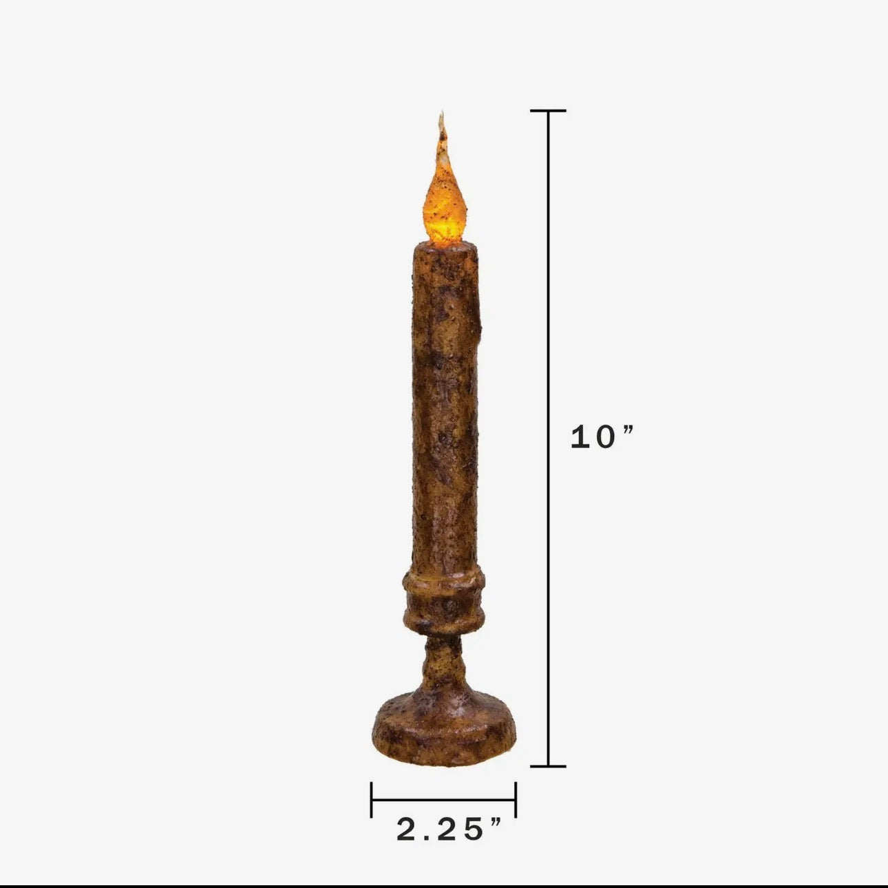 Burnt Mustard LED Timer Candlestick – 10”