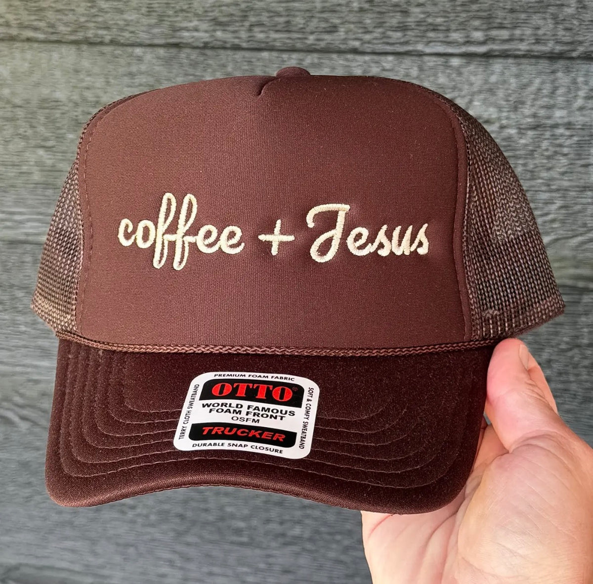 Coffee plus Jesus hat
