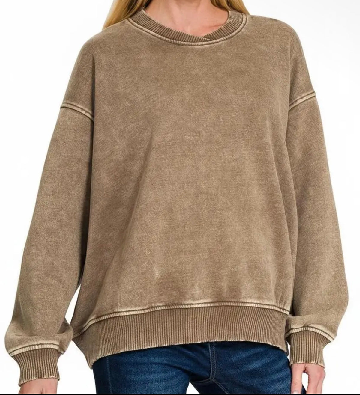 Mocha acid wash Zenana crew