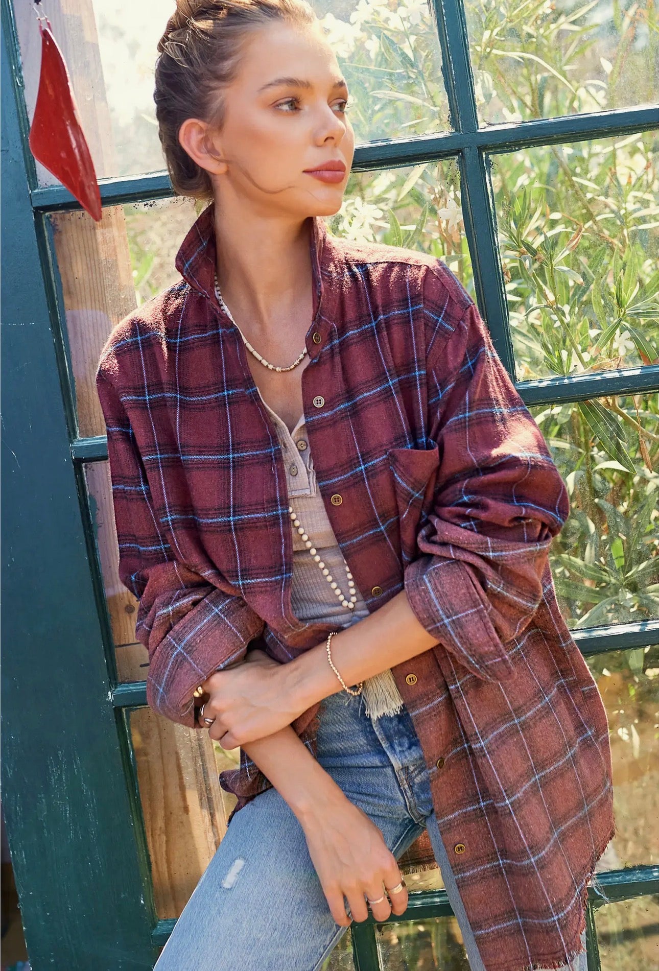 Chocolate Cabin Flannel Shacket