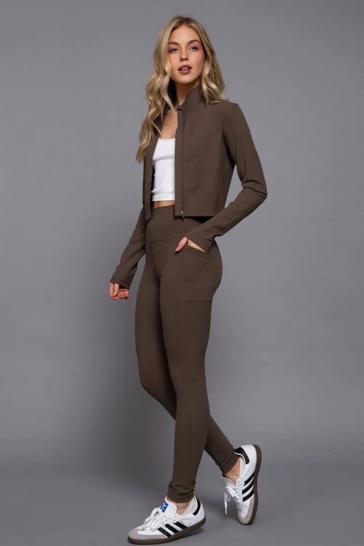 Jolene Mocha High-Rise Pocket Leggings