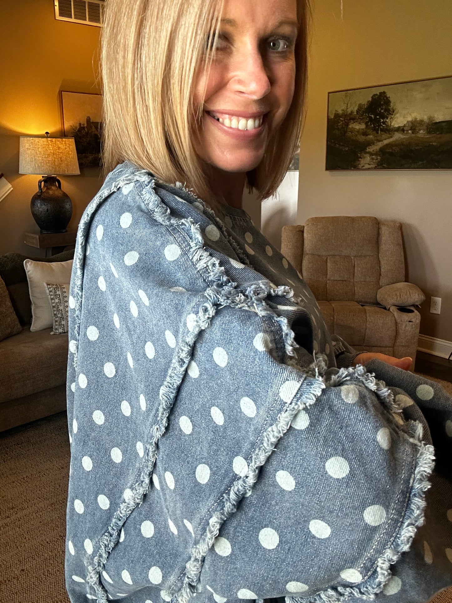 Blue Skies & Polka Dots Pullover