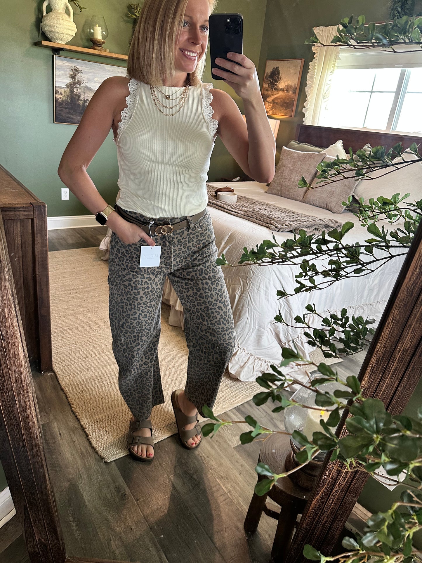 Remi Leopard Barrel Jeans