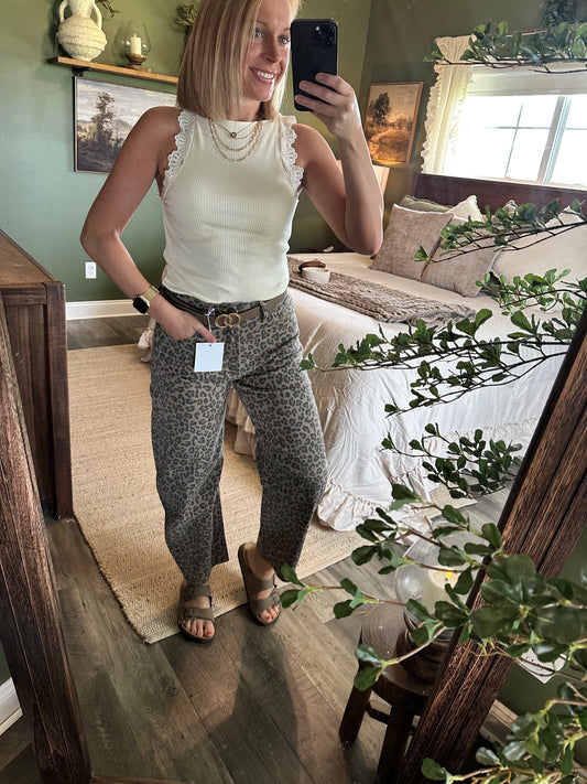 Remi Leopard Barrel Jeans