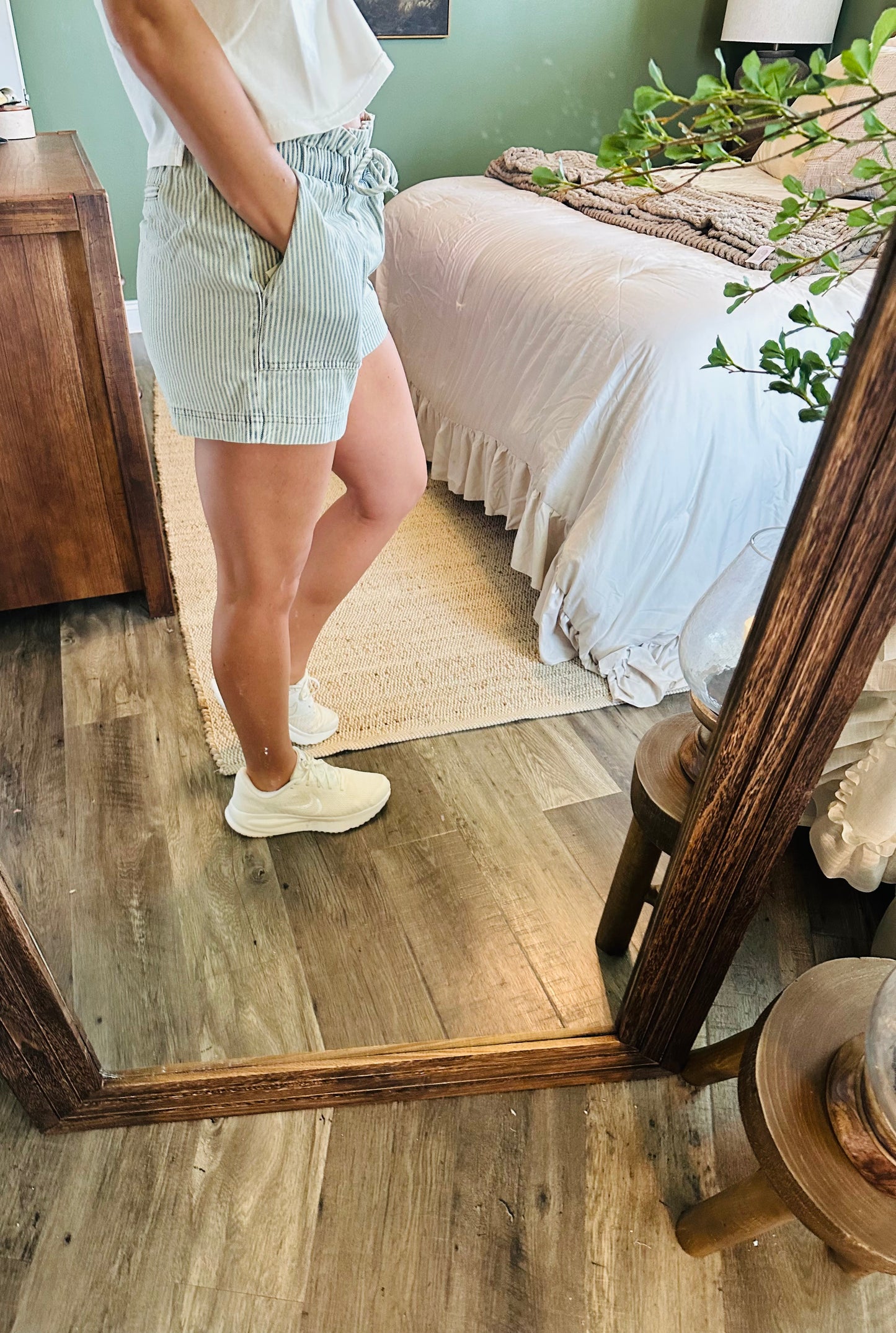💙 Blue Skies Stripe Denim Shorts