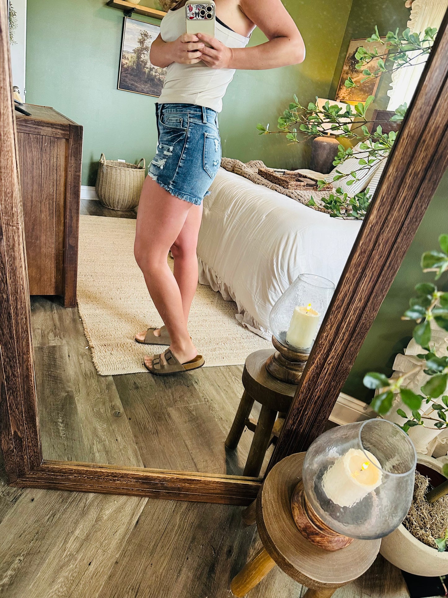 Midnight Tide Frayed Denim Short