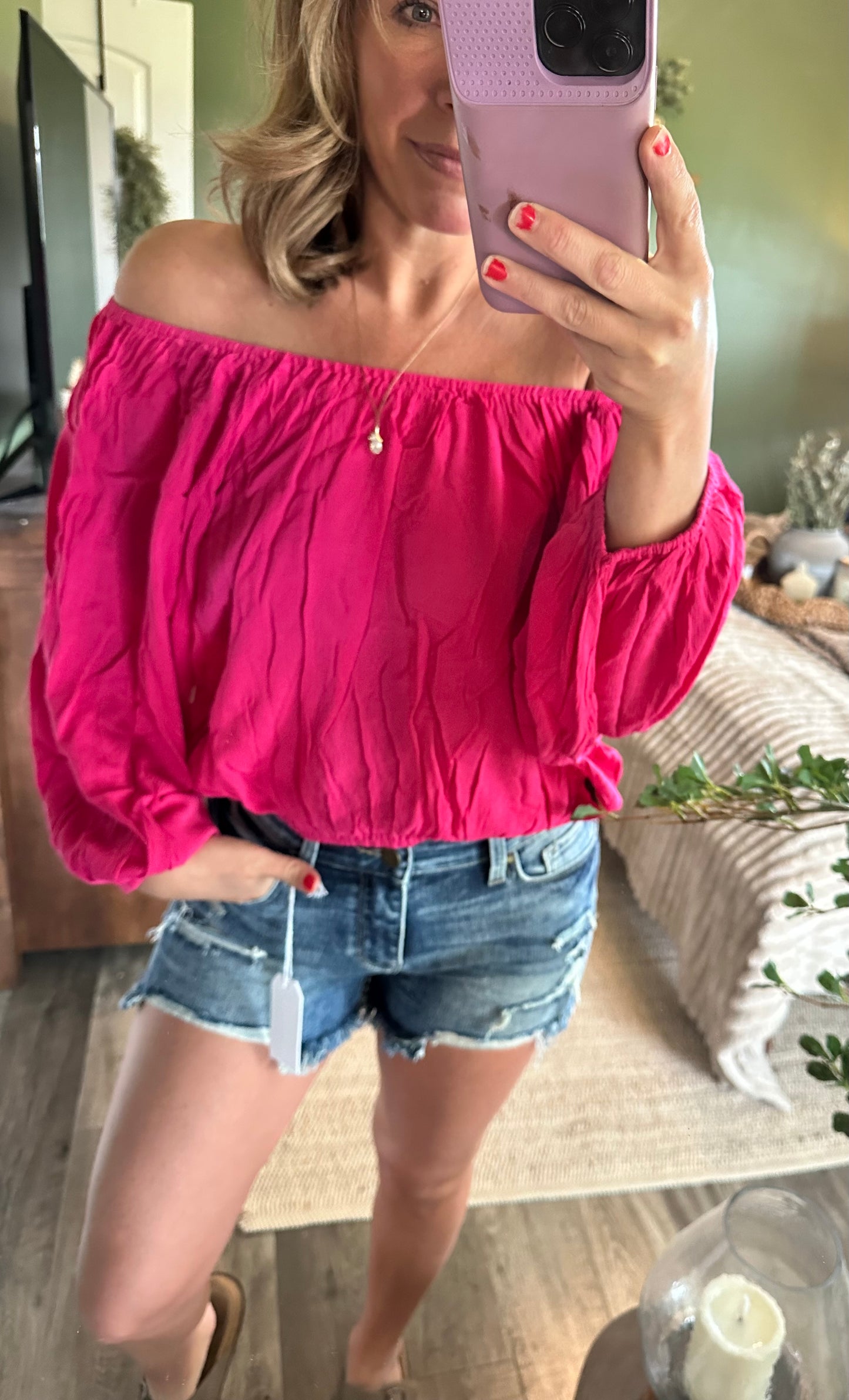 Pink Paradise Peasant Top 💖