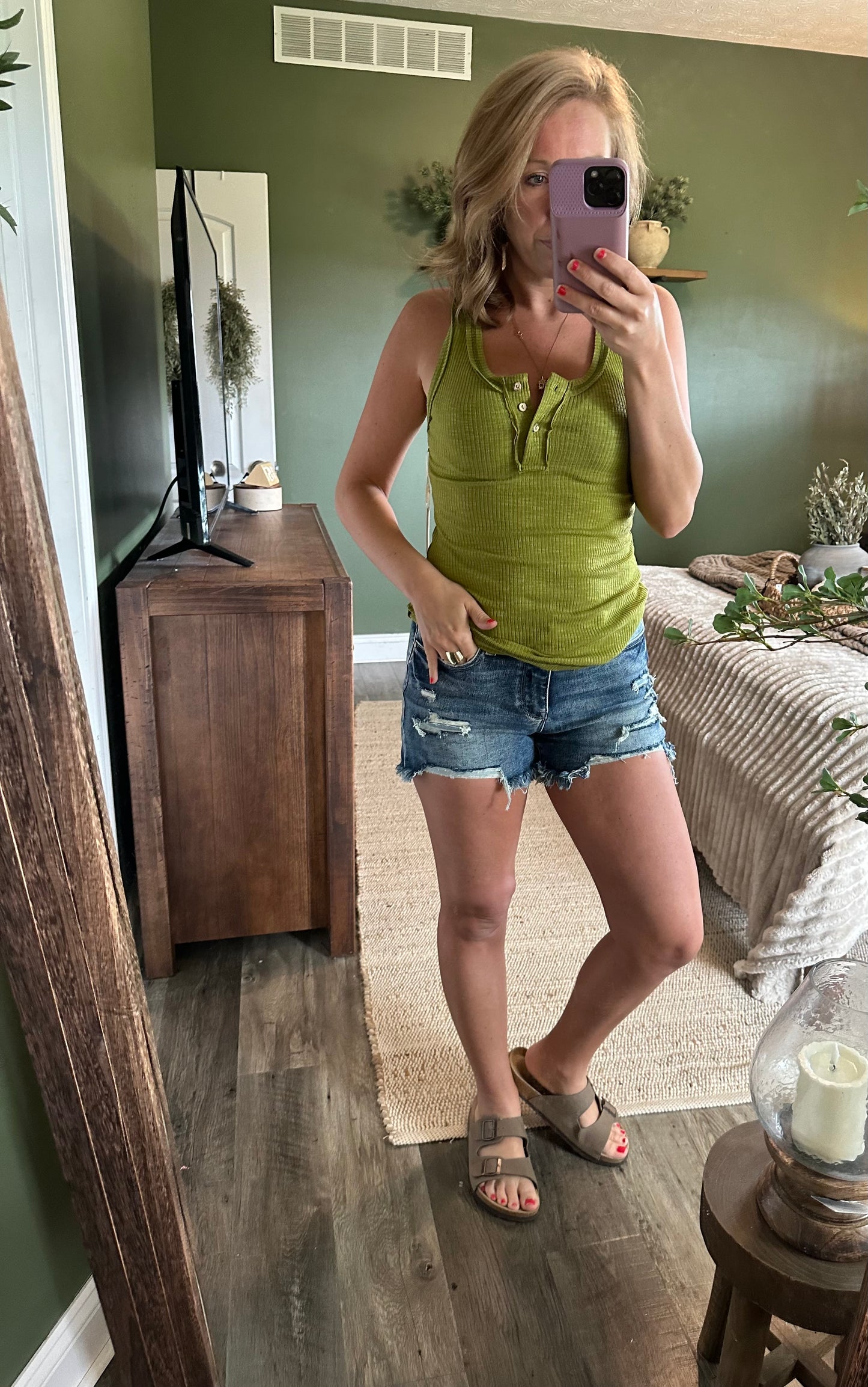 Olive You More Layered Tank