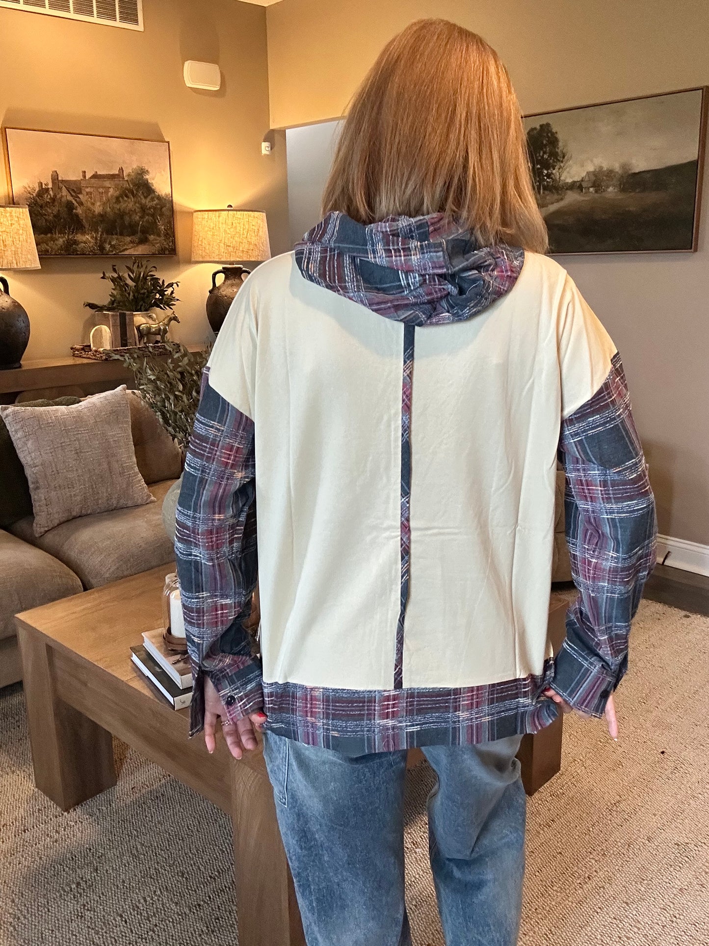 The Brynn Plaid Patchwork Hoodie