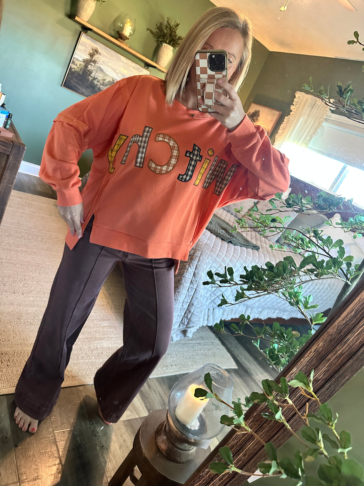 The Hadley Plaid Witch Sweatshirt 🎃