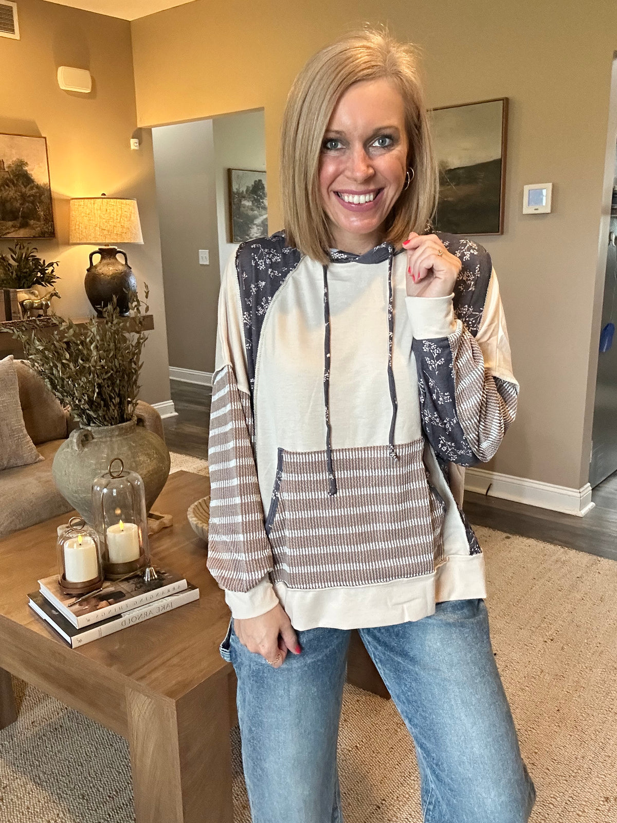 The Delaney Floral Patchwork Hoodie