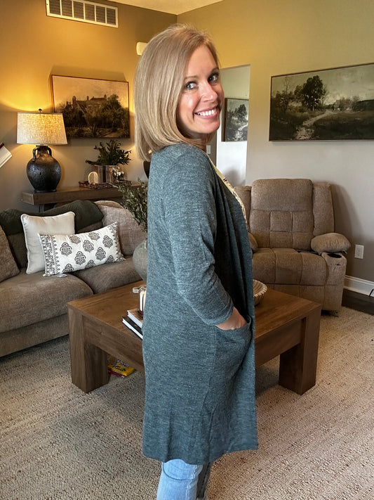 The Everly Cardigan – Forest Green