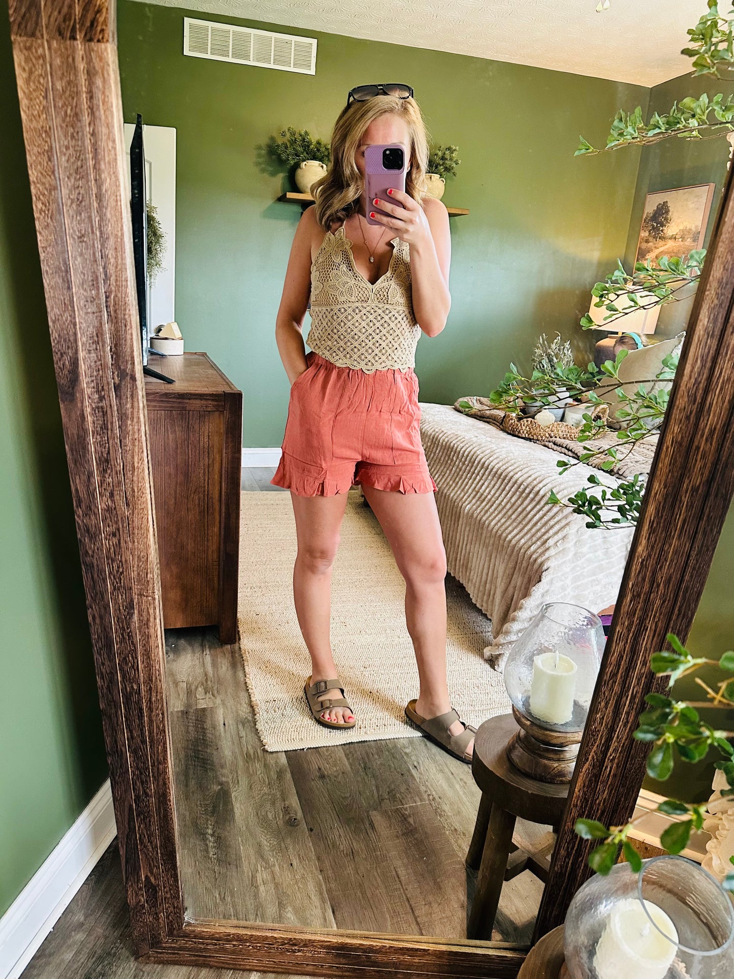 Sunset Stroll Ruffle Shorts 🩷
