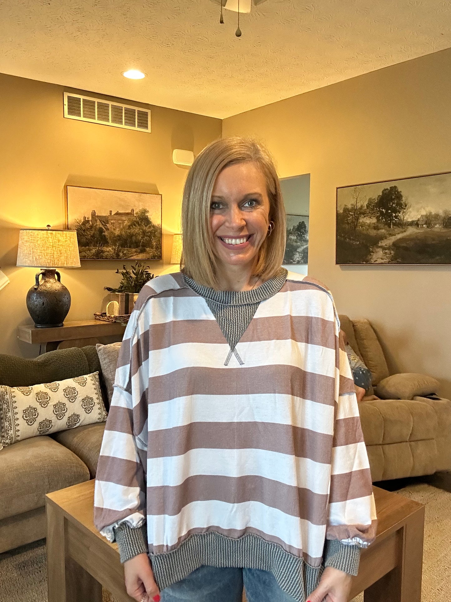 The Hadley Striped Oversized Pullover