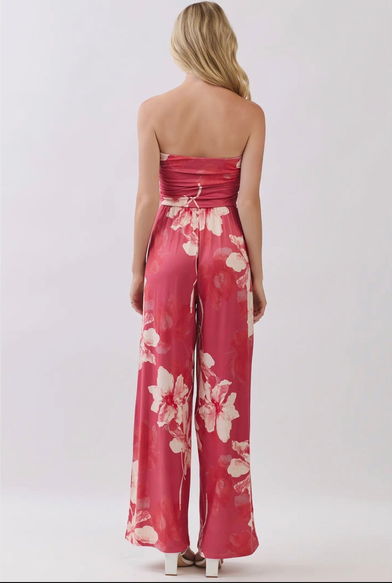 Tropical Sunset Strapless Jumpsuit
