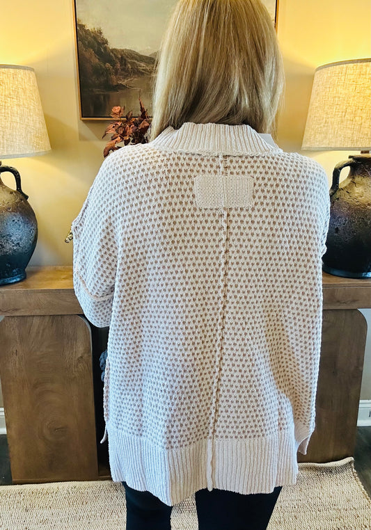 The Elodie Textured V-Neck Sweater 🤎