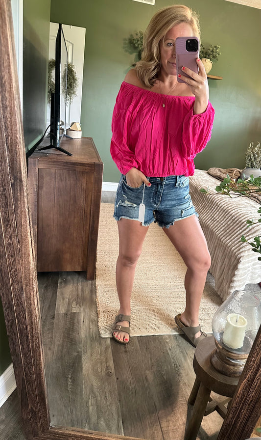 Pink Paradise Peasant Top 💖