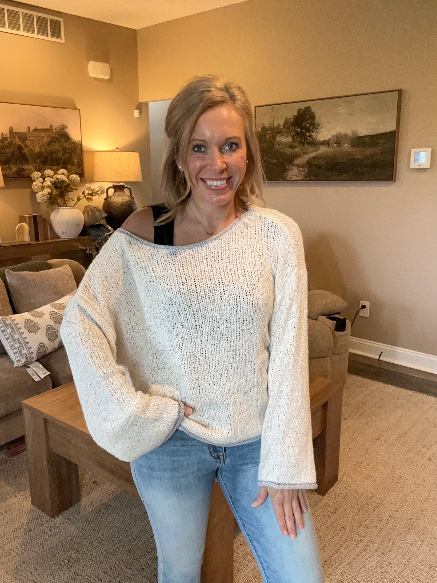 Sunday Stroll Boatneck Sweater