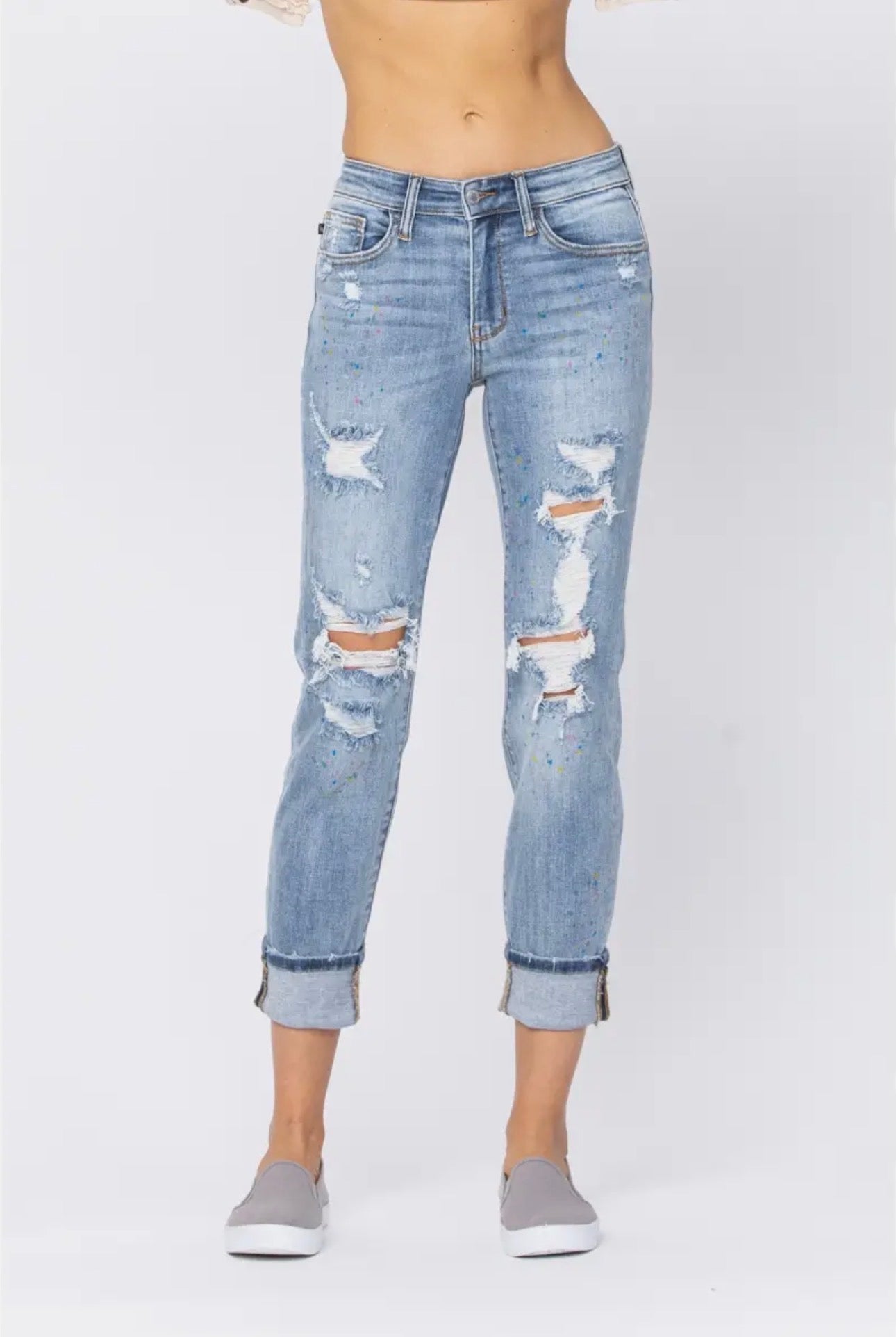 The Paisley Mid-Rise Boyfriend Jeans