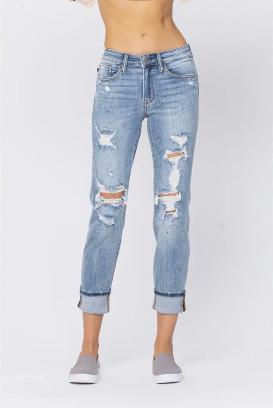 The Paisley Mid-Rise Boyfriend Jeans