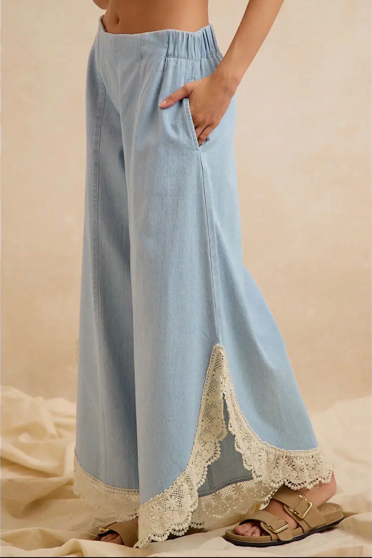 Coastal Lace Chambray Pants