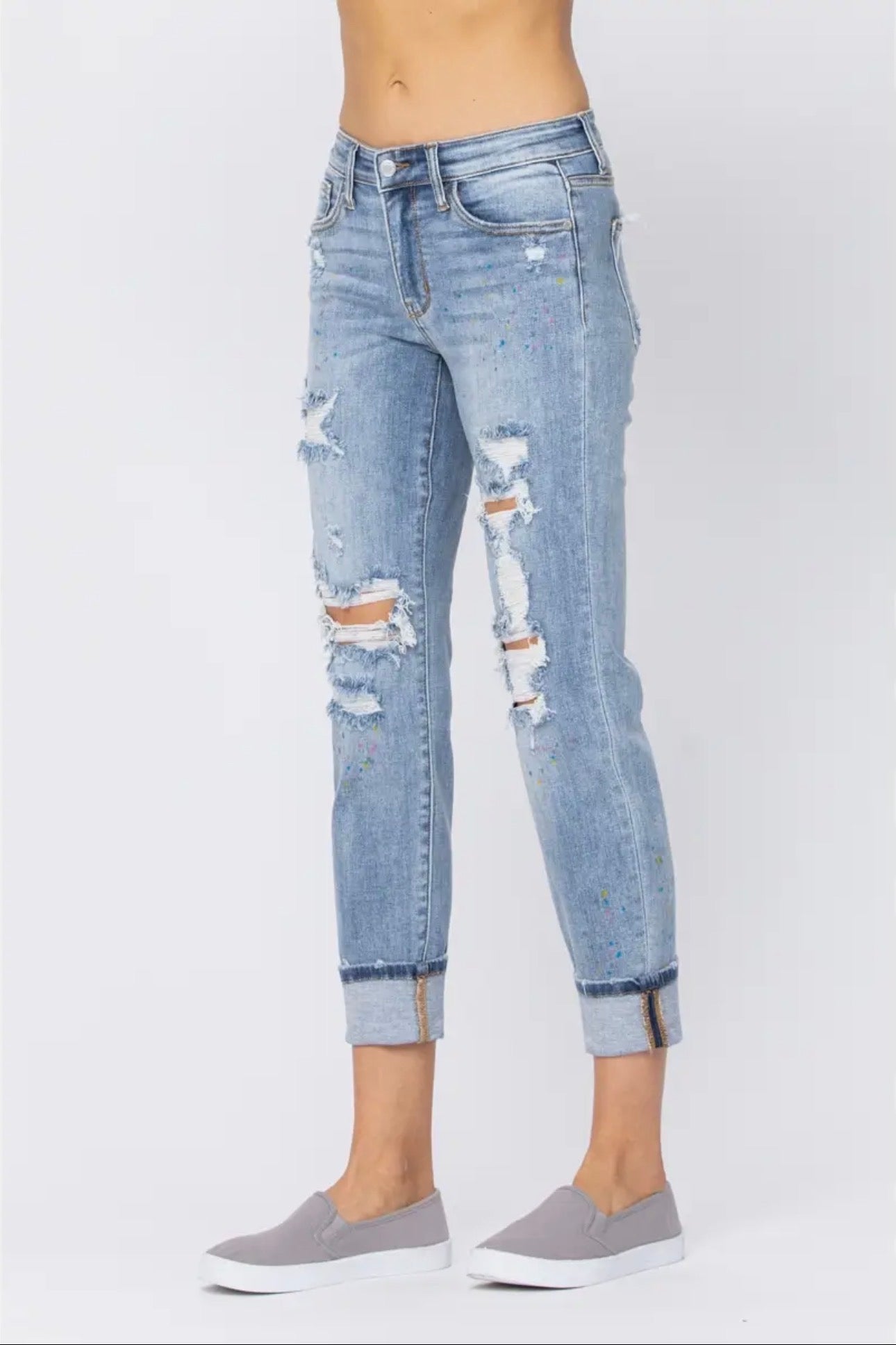 The Paisley Mid-Rise Boyfriend Jeans