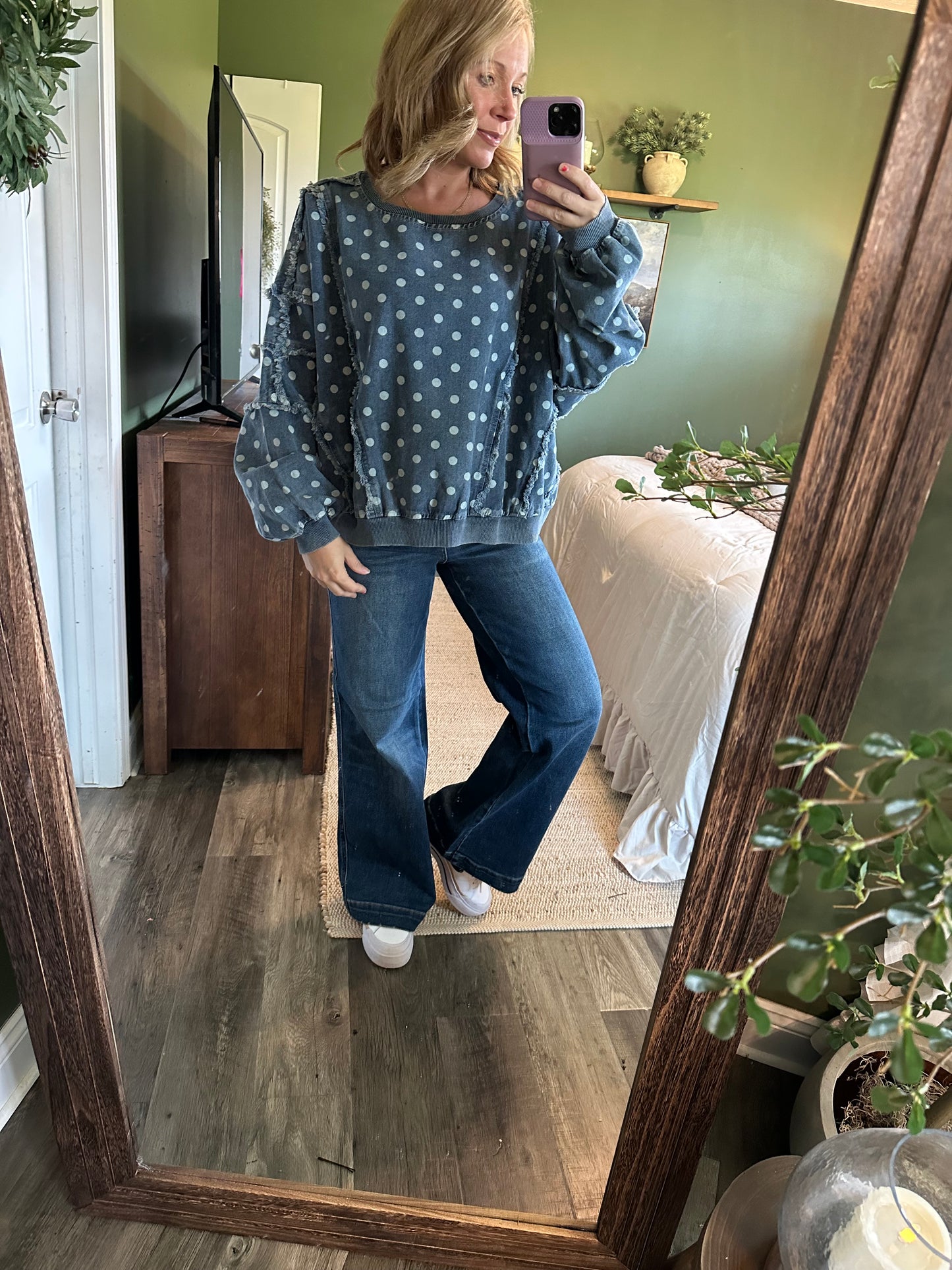 Blue Skies & Polka Dots Pullover