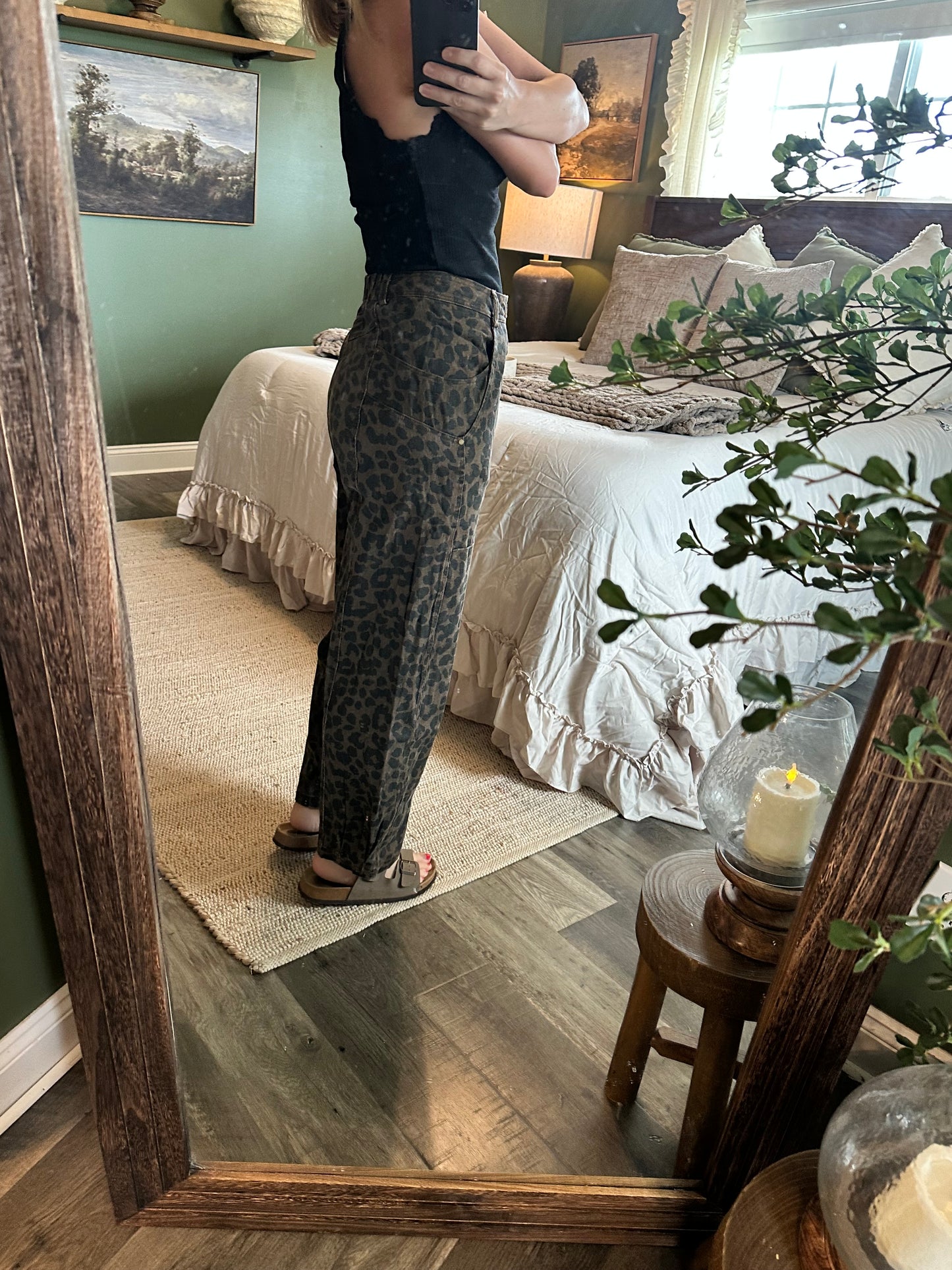 Margaret Mocha Leopard Barrel Pants 🤎🐆