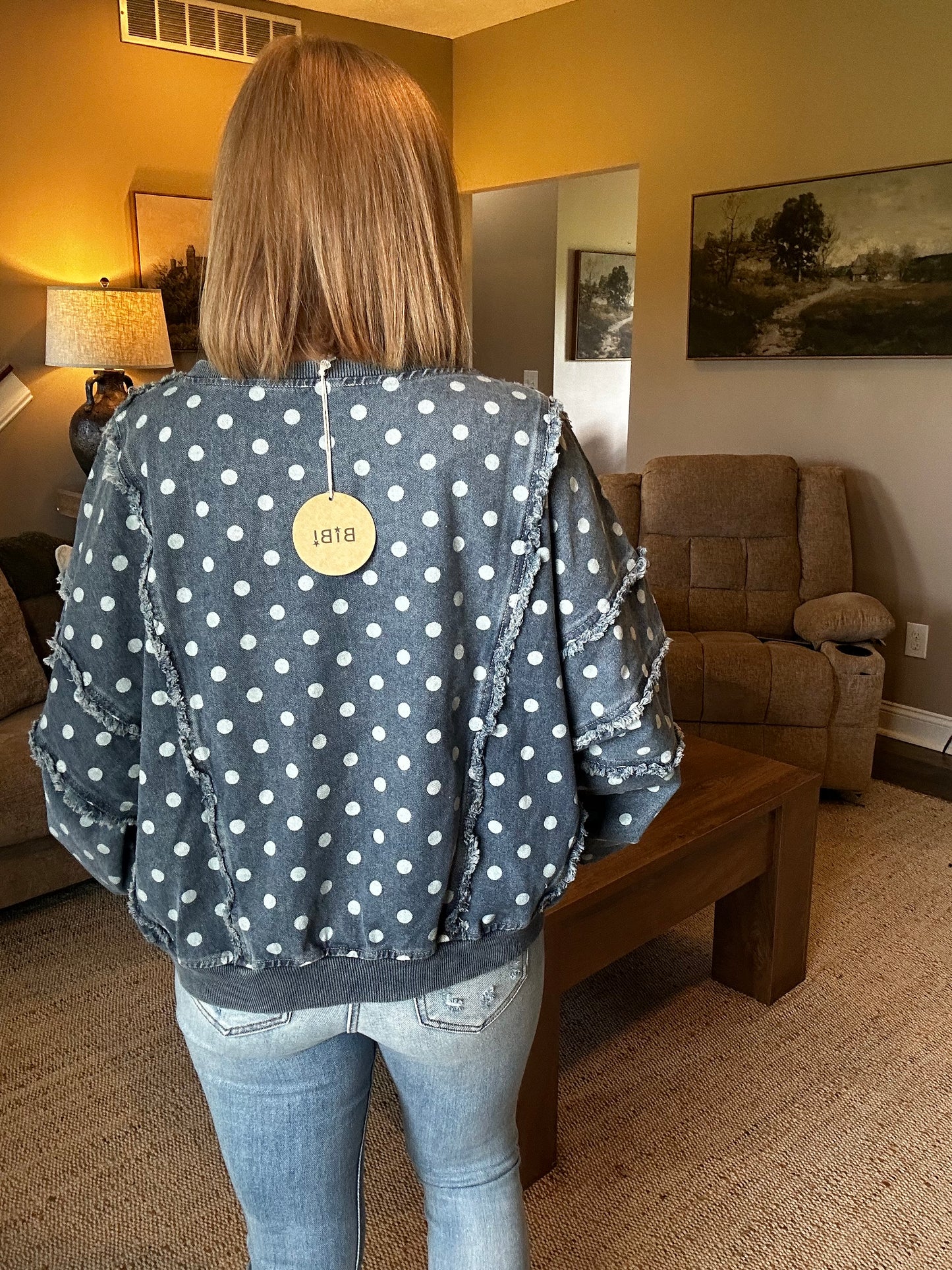 Blue Skies & Polka Dots Pullover