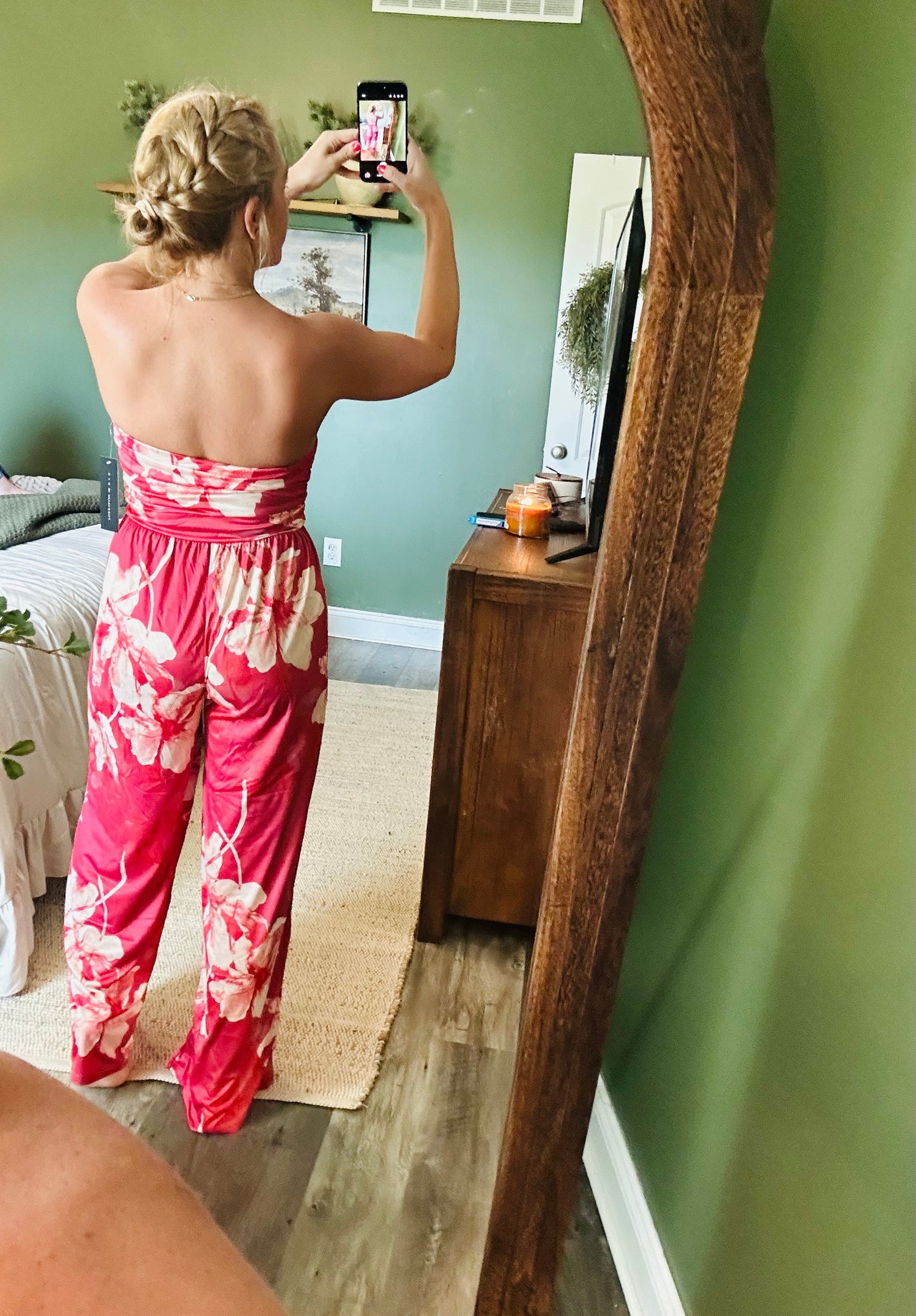 Tropical Sunset Strapless Jumpsuit
