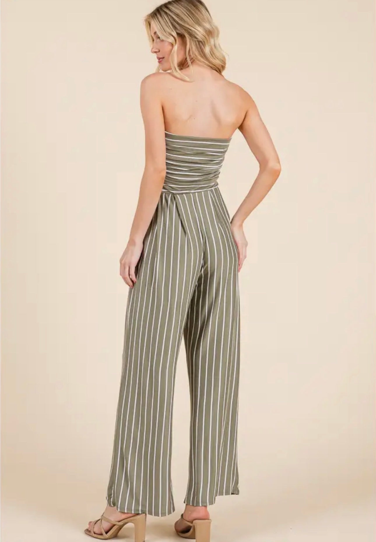 Olive Escape Strapless Jumpsuit