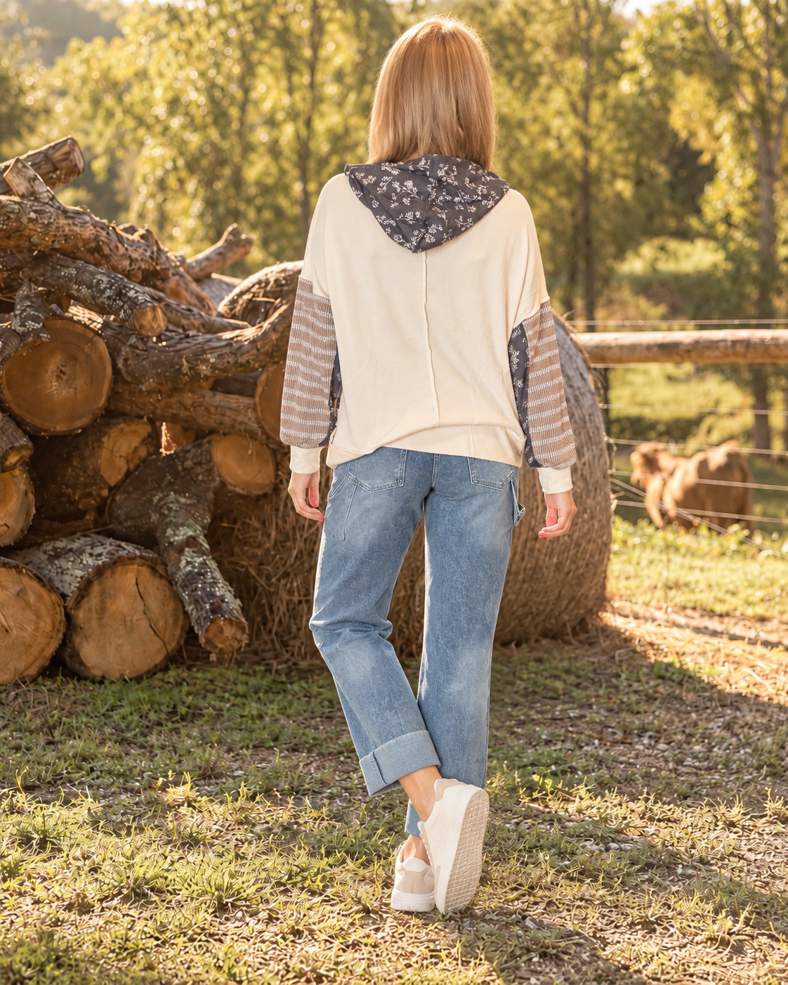 The Delaney Floral Patchwork Hoodie
