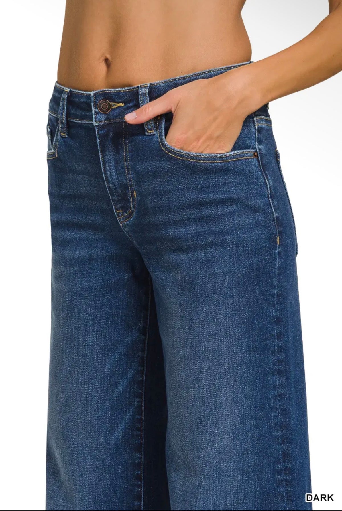 Maren Dark Wash Wide Leg Jeans — Zenana
