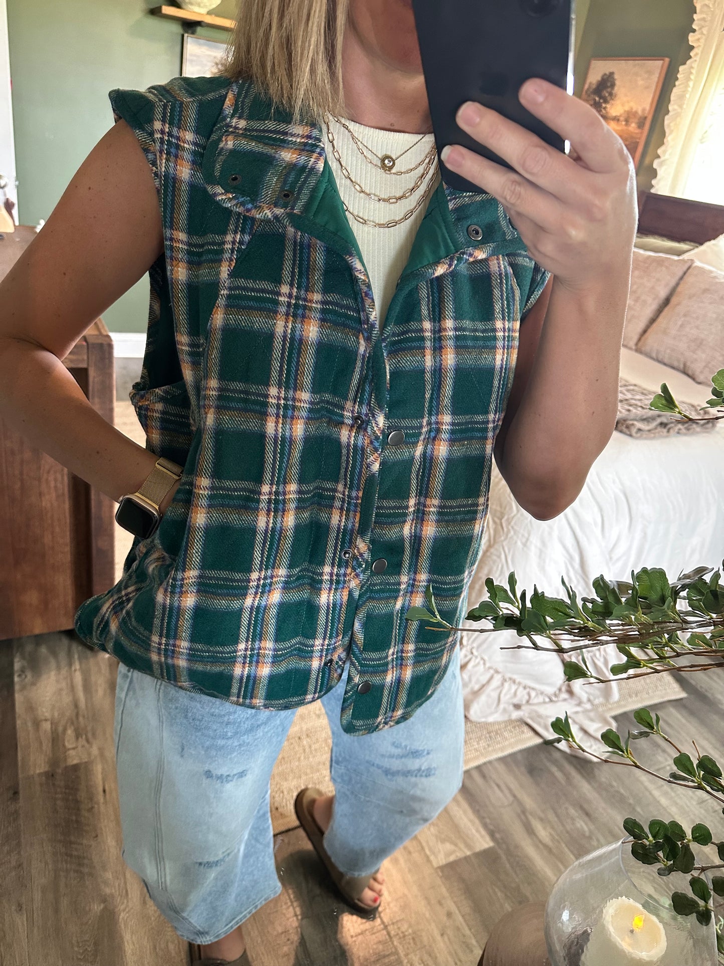 Hadley Plaid Puffer Vest