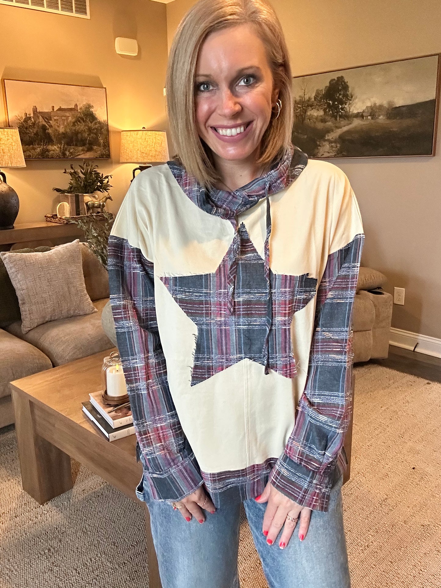 The Brynn Plaid Patchwork Hoodie