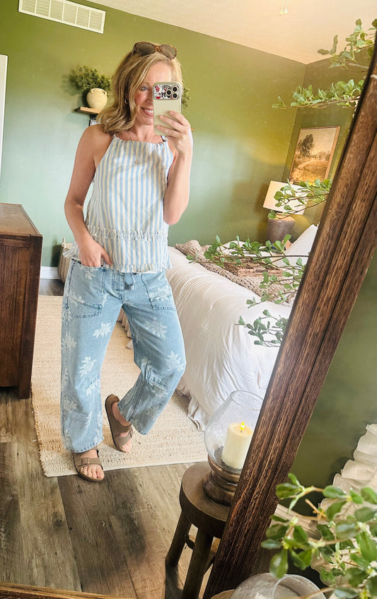 Seaside Stripe Halter Tank