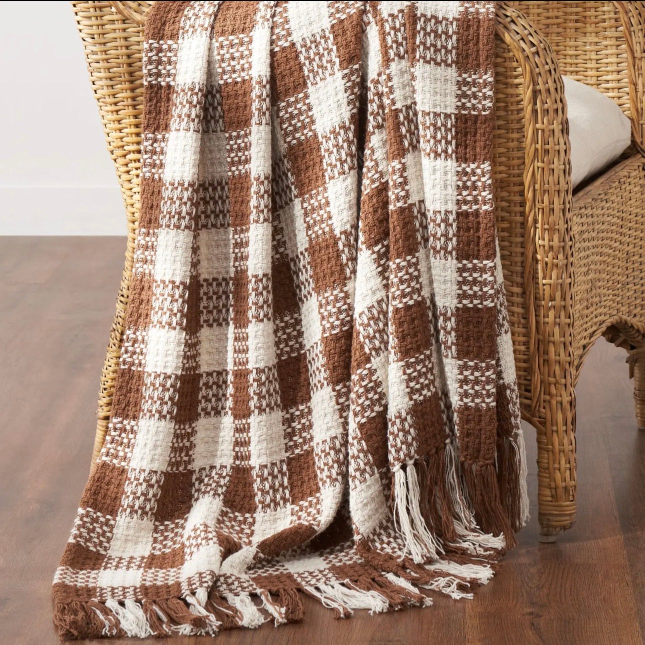 Amber Heritage Check Throw Blanket