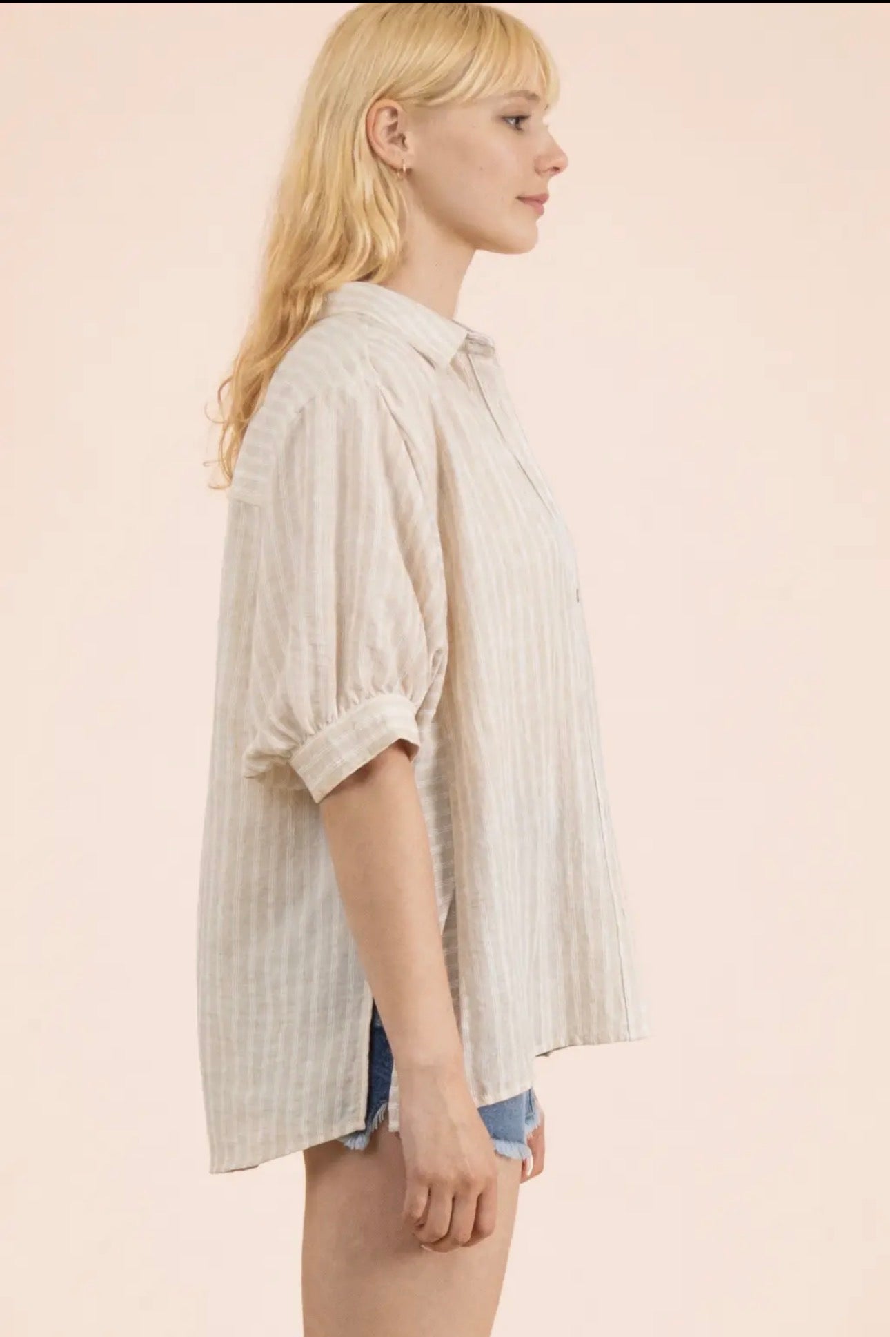 Oatmeal Breeze Button-Up