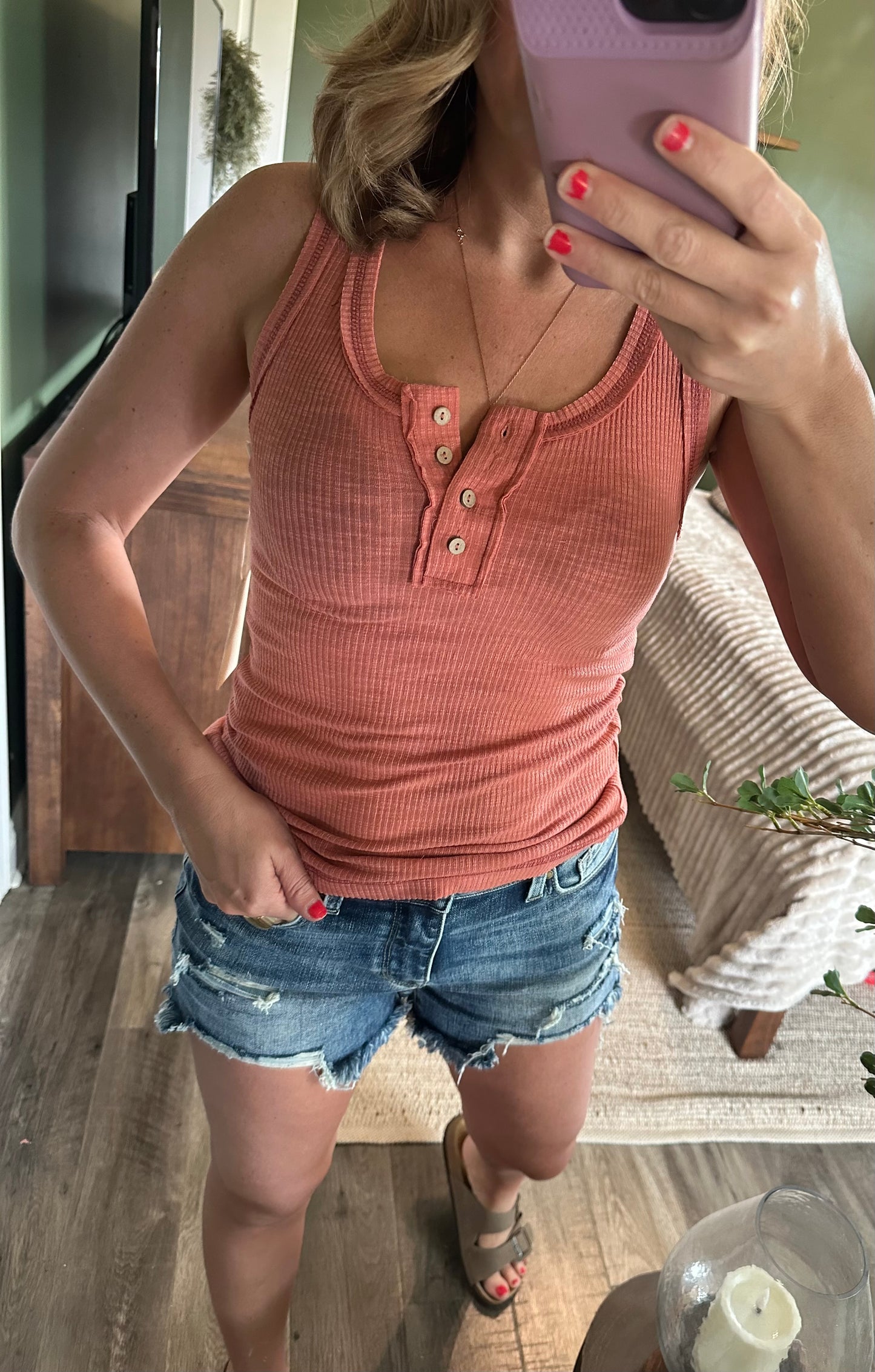 Sunset Glow Henley Tank