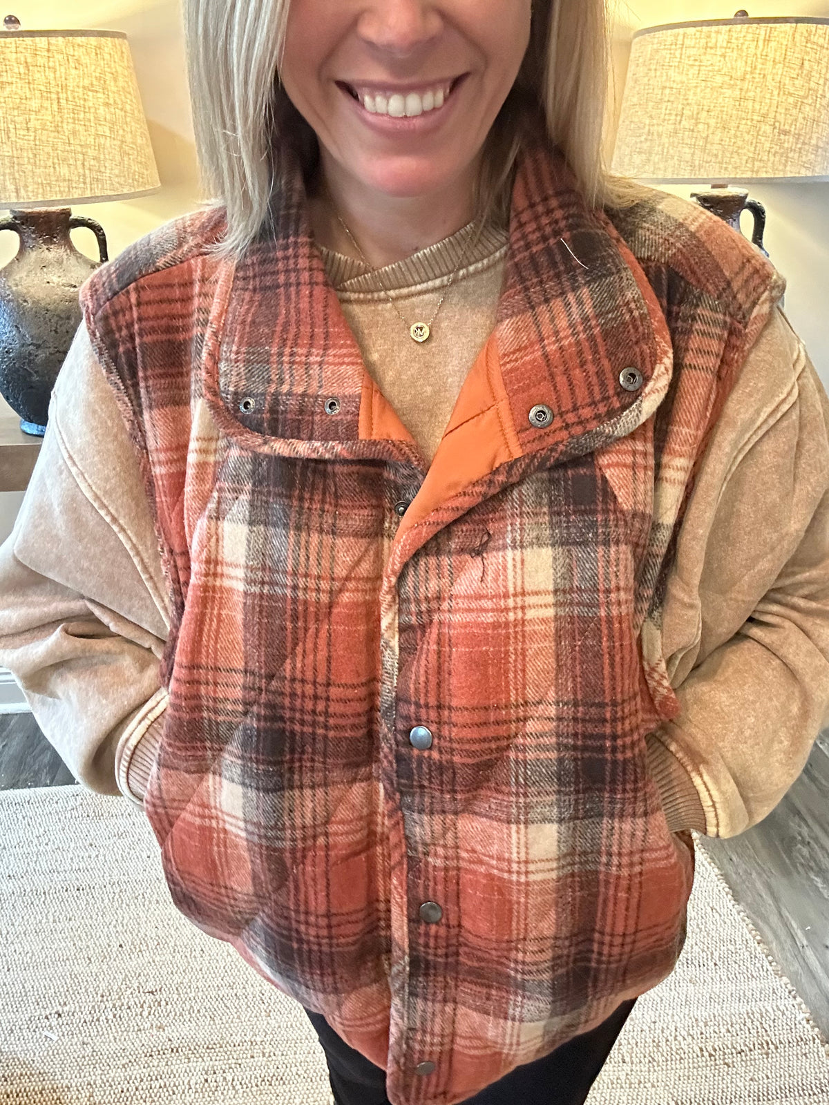 Autumn Ember Plaid Vest 🍂