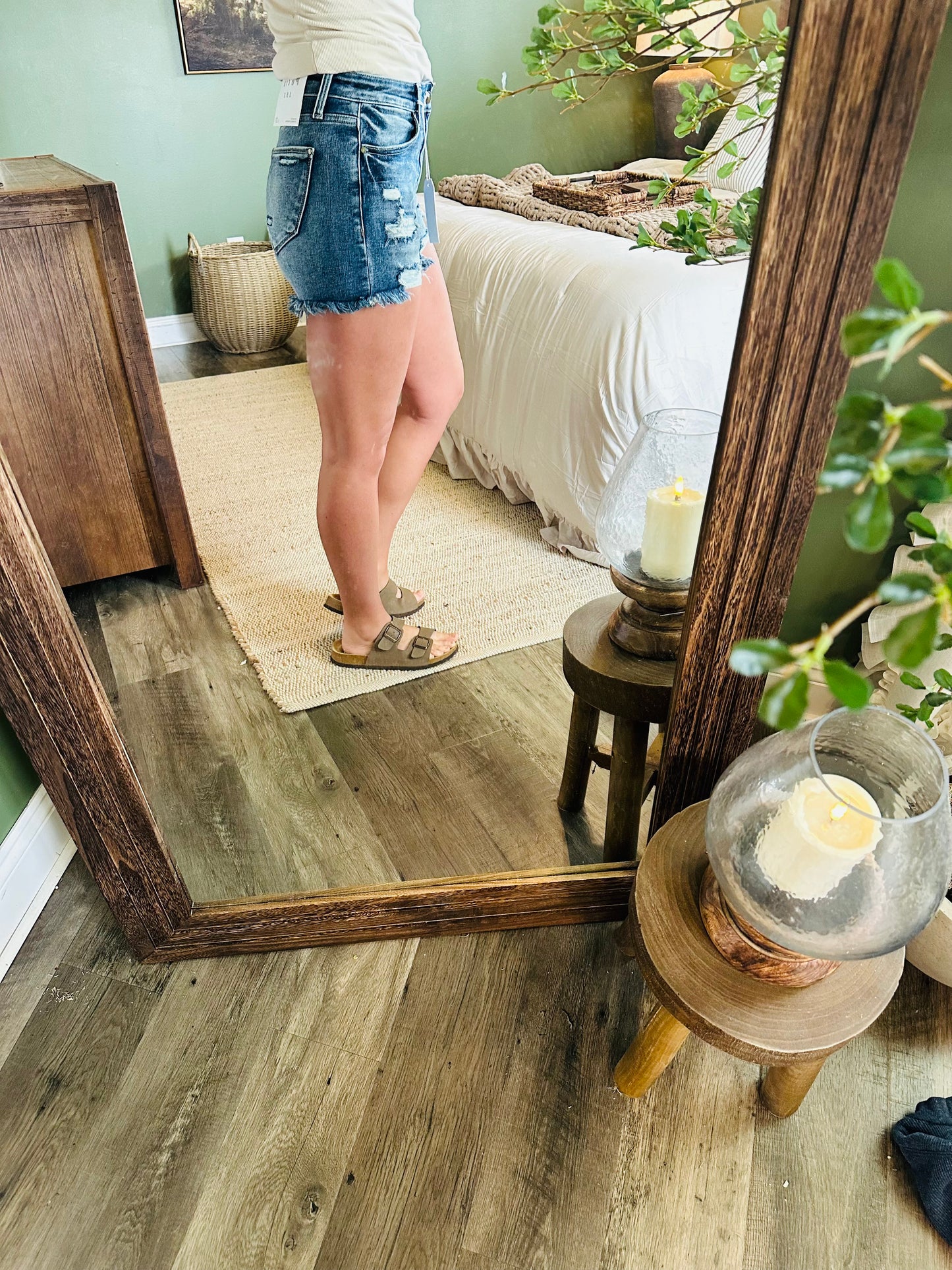 Midnight Tide Frayed Denim Short